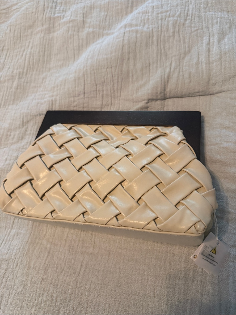 Woven Cream Women's Clutch Bag